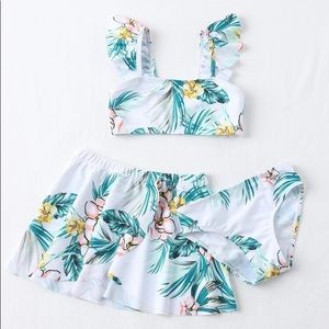 12-24M | New baby girl tropical bikini cover-up skirt set